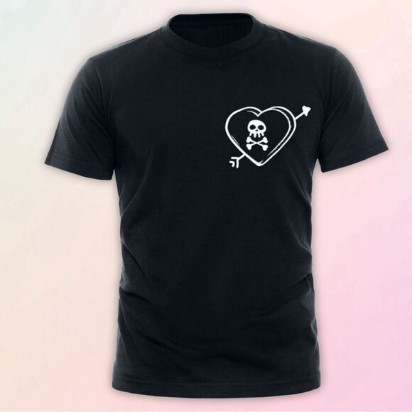 Anti-Valentine’s Day, Skull Heart Tee, Size Small- XXL - Picture 1 of 5